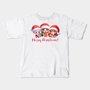 Kawaii Merry Christmas Kids T-Shirt